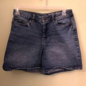Noisy May Blue High-Rise Denim Shorts, Medium